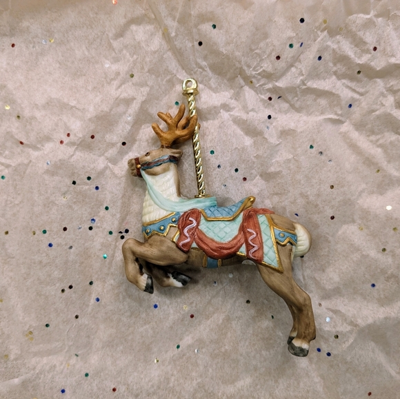 Lenox 1989 Carousel Collection Porcelain Reindeer Ornament - Picture 2 of 3
